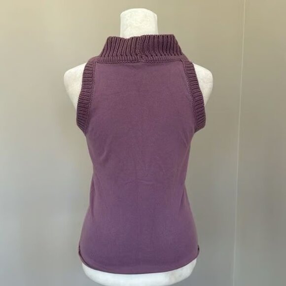 Mango Purple Knit Button-Down Sleeveless Sweater Vest Size Medium - Picture 3 of 4
